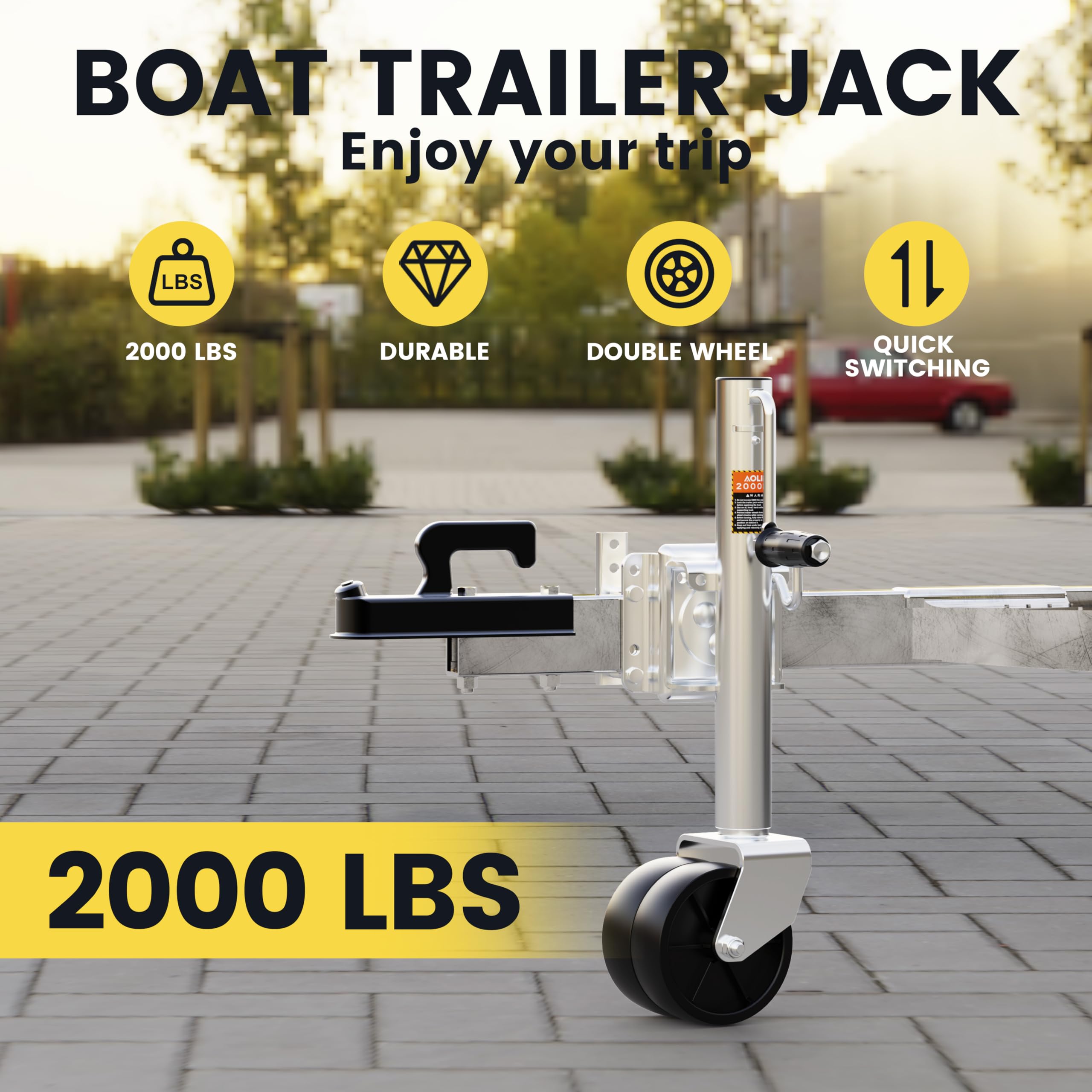 1000 Lbs Trailer Jack With Wheel, Heavy Duty Swivel Boat Trailer Jack - View #3