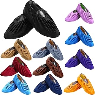 11 Pairs Shoe Covers Washable Thickened Boot Shoe Covers Soft Reusable Non-Slip Shoes Protectors for Indoor Use Household Office Home Laboratory (Multicolor)