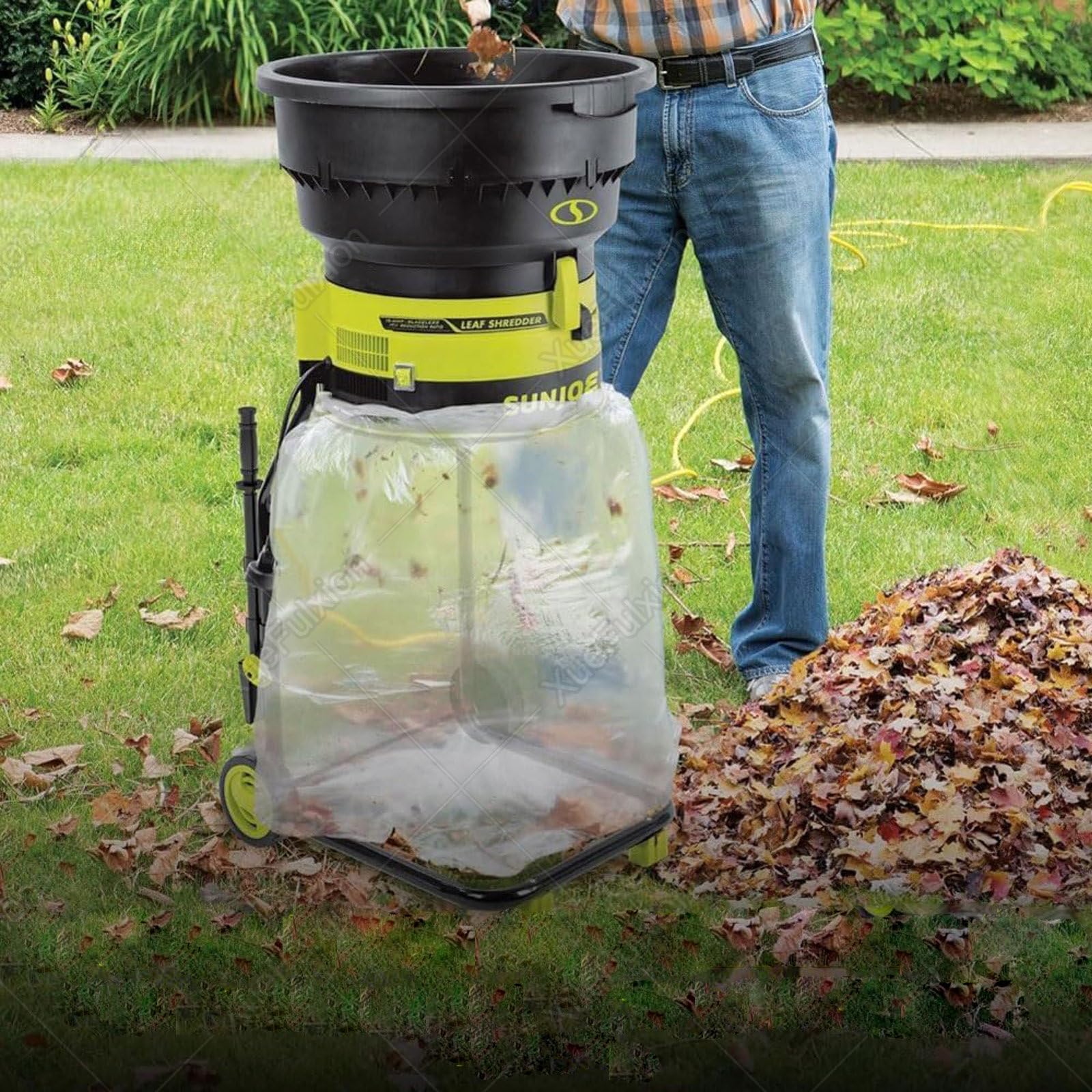 Trituradora De Compost Eléctrica De 2500 W,Trituradora De Hojas De Jardín Sin Aspas,con Ruedas,Herramientas De Limpieza para Jardín Sin Cable de alimentación 20mxpowercord