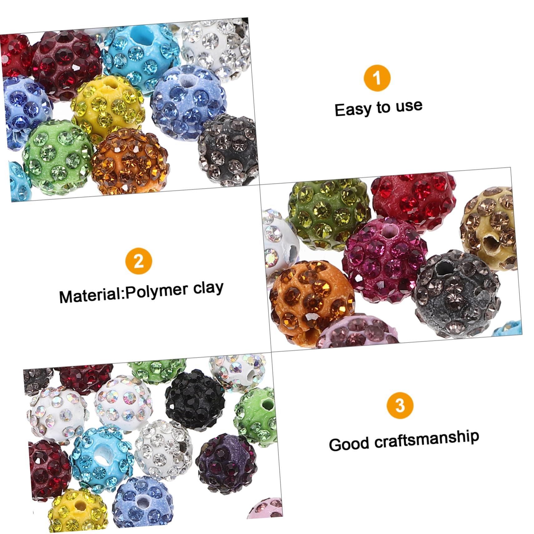 ARTIBETTER 5 Set Perline Distanziatrici Rotonde Da Polimerica Con Strass Per Creazione Bracciali E Collane Accessori Per Bigiotteria Fai Da Te 50 Pezzi * 5