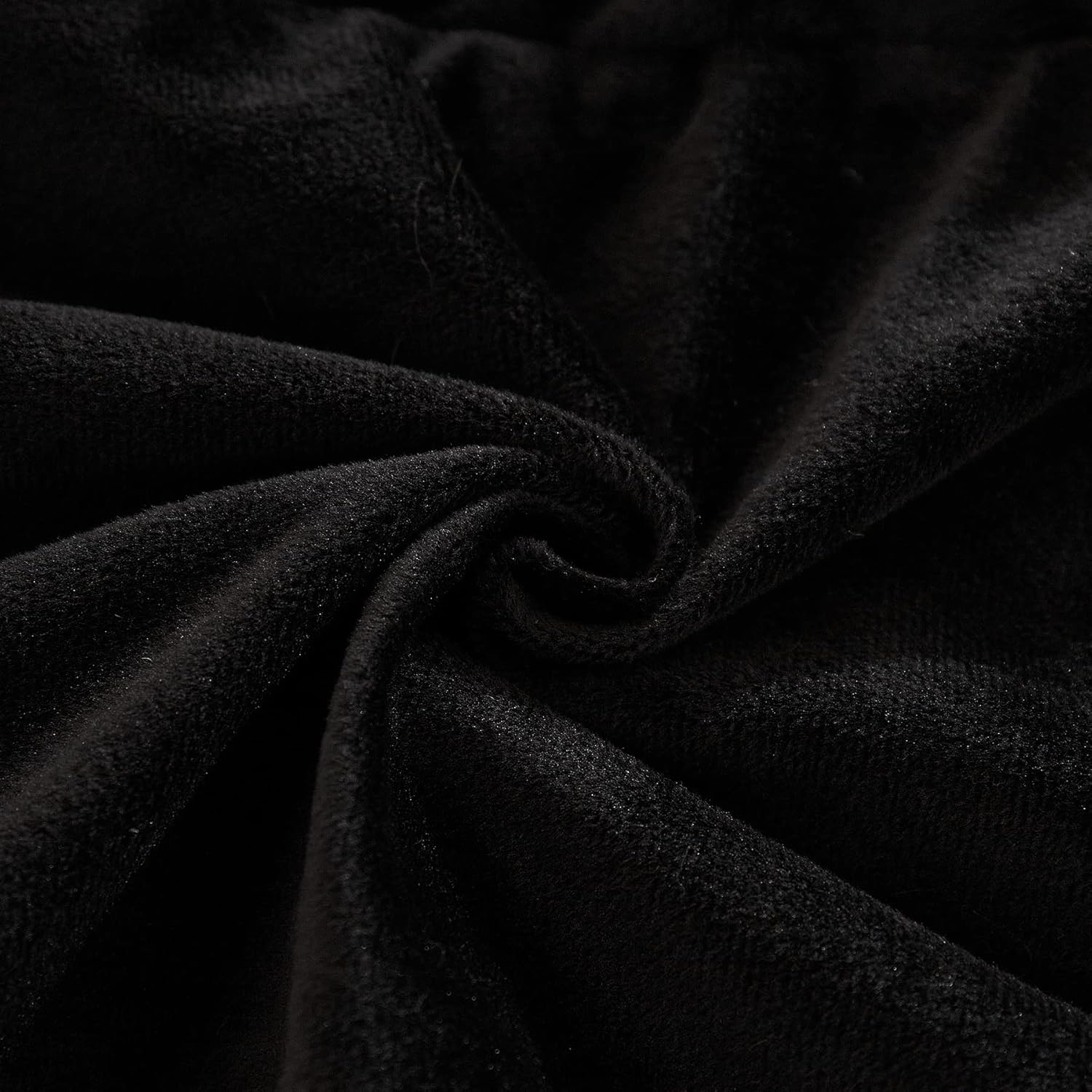Faux Fur Fluffy Pillowcases, Black Plush Shaggy Velvet King Size Pillow Cover Set of 2, Zipper Closure (20"x36", Black)