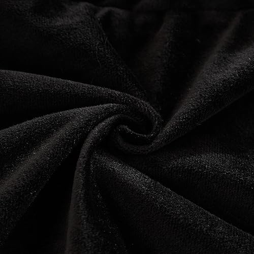 Miniatura 6 de Juego de 2 fundas de almohada de pelo sintético, terciopelo lanudo de felpa negra, tamaño estándarQueen, cierre de cremallera (20 x 26 pulgadas,