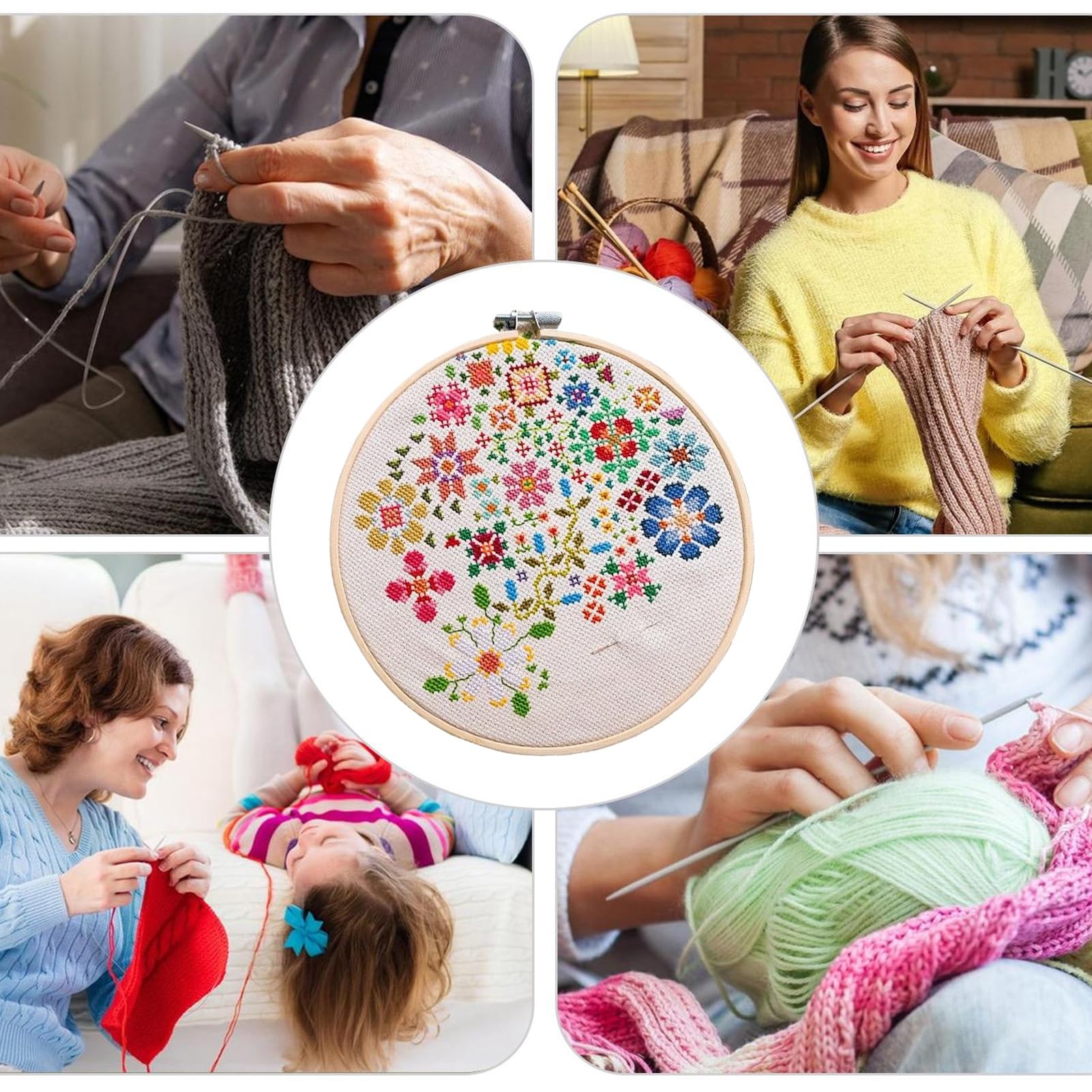 Generico Kit Di Ricamo - Attrezzi Per Cucito A Croce | Kit di Ricamo per Principianti,Per Apprendimento Pratica Adulti Unisex Decorazione Casa Cucito Trapunto Festività Vacanza
