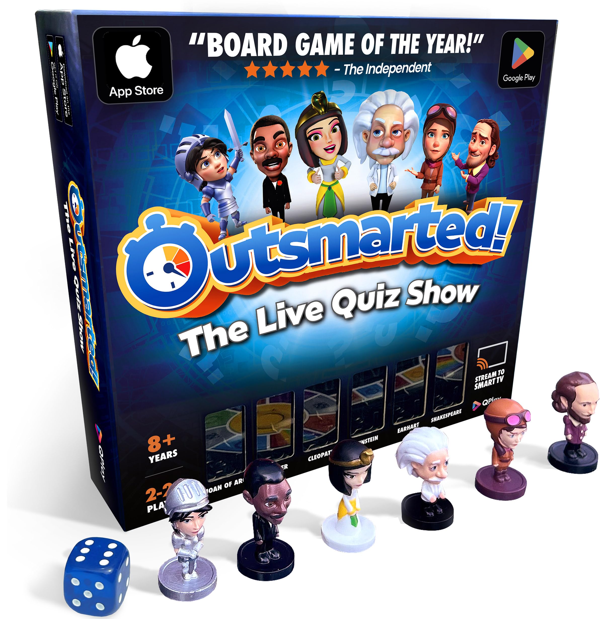 Outsmarted - The App-Connected TV Quiz-Show Board Game | Kids, Teens & Adults | Next-Level Game Night For Family & Friends | 2–24 Players | Age 8+ | 10,000+ Questions | 2025 UK Edition