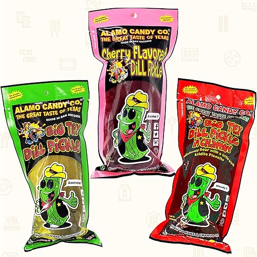 Miniatura 7 de ELM 360 - Kit de encurtidos Chamoy, Dill & Cherry Pickle Kit de 3 desafíos en 1. Kits de encurtidos sin desorden con auténtico surtido de dulces