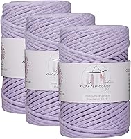 Vista 16 de Makromecity, Cordón de macramé de un solo hilo de 3 mm x 100 yardas (300 pies) Hilo de algodón azul marino de 3 mm de un solo hilo para arte