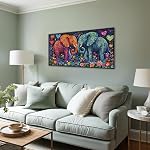 Jigsaw Puzzles 1000 Pieces for Adults, 《Elephant Harmony 》 Puzzle for Challenging Fun, Elephant Irregular Shaped Puzzles for Family, Artistic Puzzle Gifts for Christmas 31.5 X 16 Inch