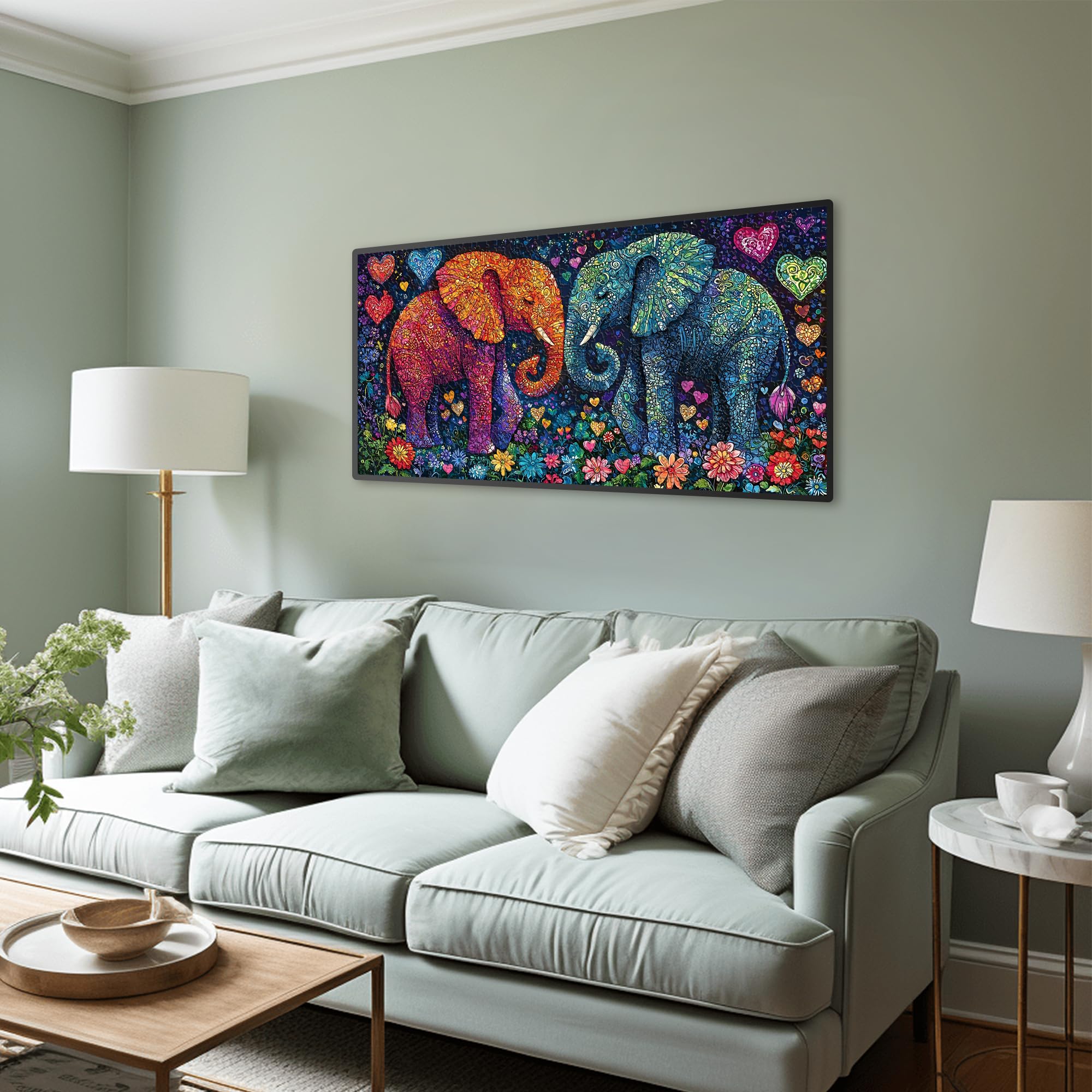 Ginfonr 1000 Piece Jigsaw Puzzles for Adults, ELEPHANT HARMONY - Image 3