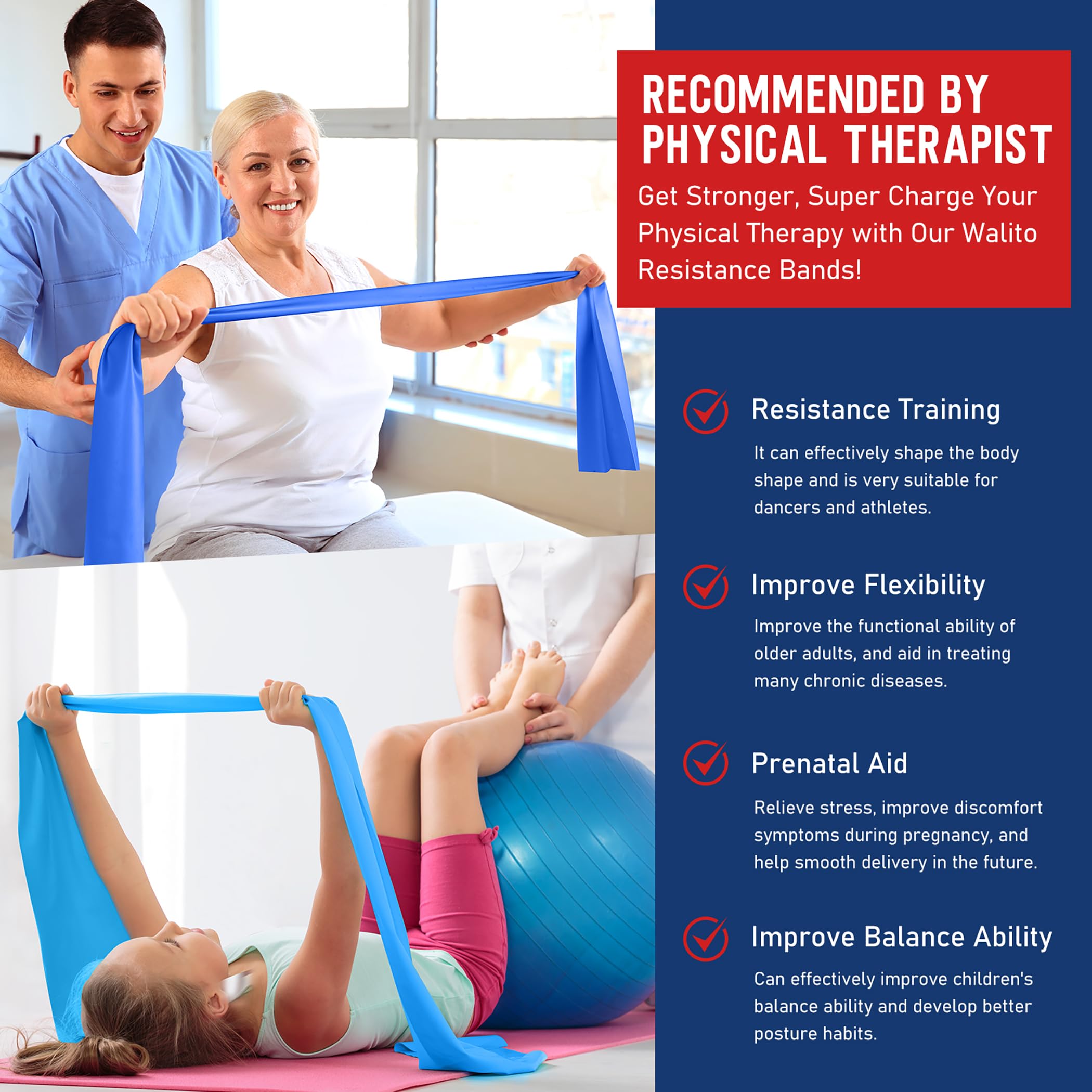 Bandas de resistencia para entrenamiento, bandas de ejercicio, banda de terapia física para ejercicio en casa, entrenamiento, entrenamiento de fuerza, yoga, pilates, rehabilitación, gimnasio, banda