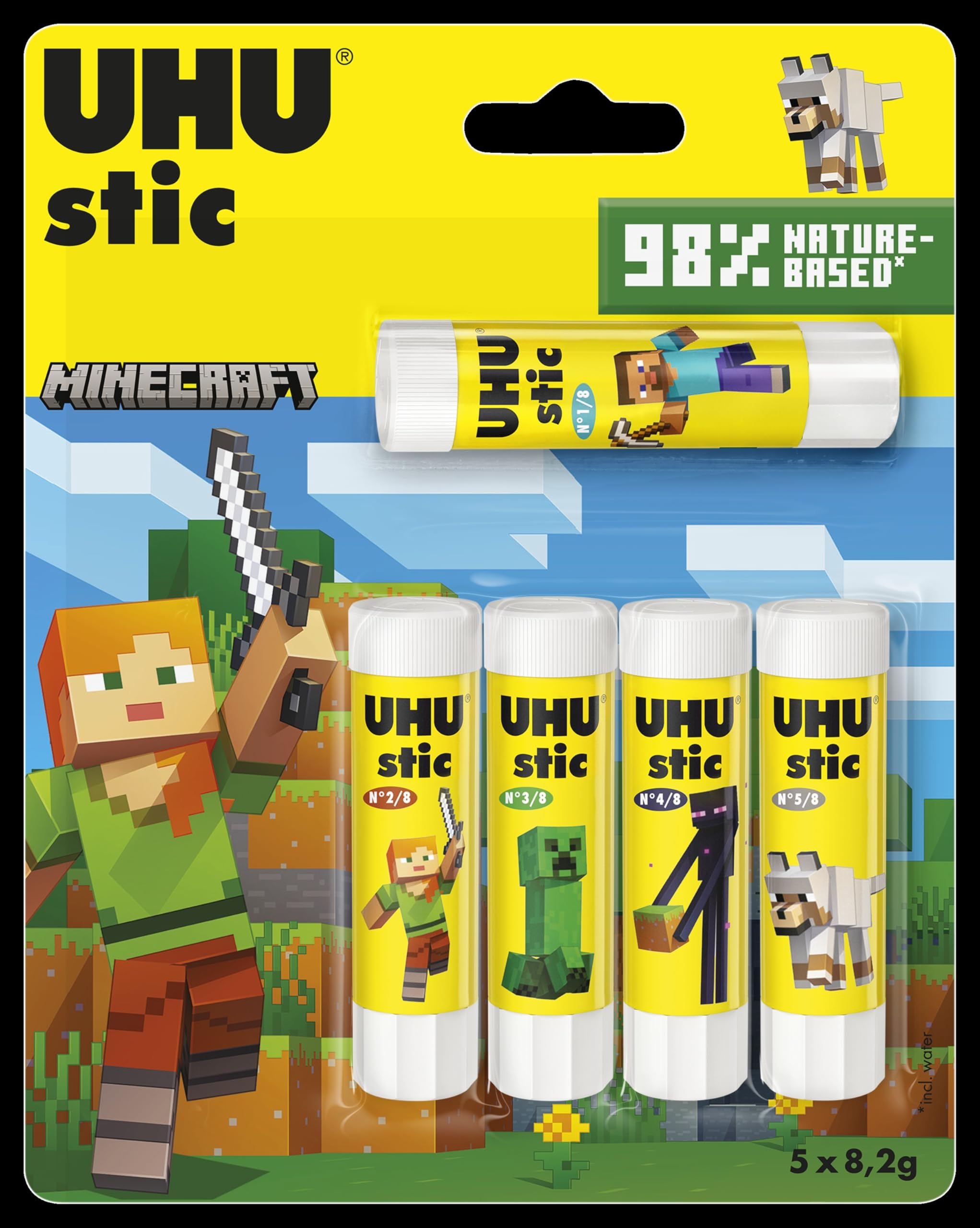 UHU 7004784 5 x 8.2G Stic, Plastic, Yellow, 8.2g, 5 Count-image-30