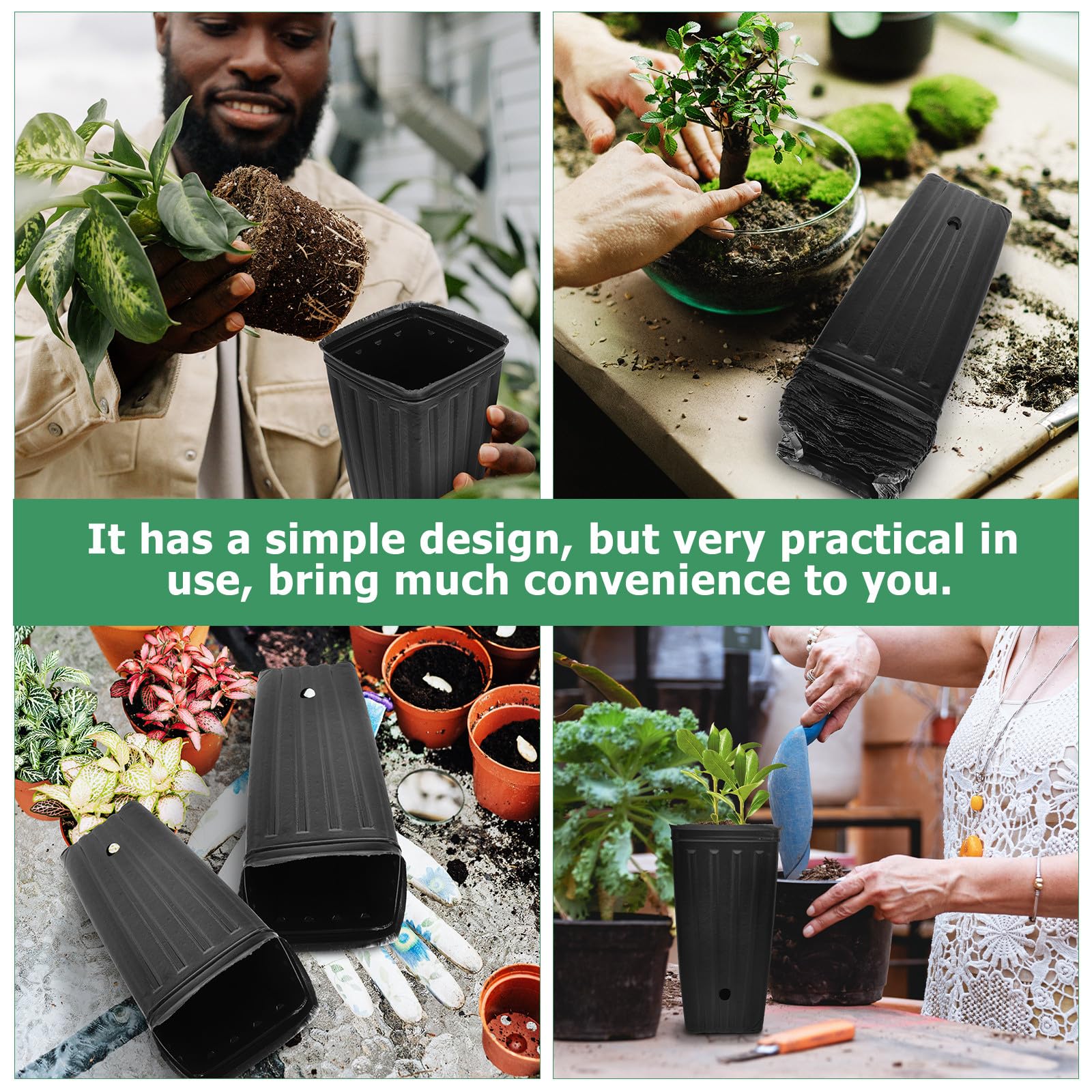 MAGICLULU Macetas Altas para Vivero de Plantas Protección de Raíces y Diseño Multipropósito, 30 Piezas de PP para Cultivo de Flores y Frutas en Jardinería