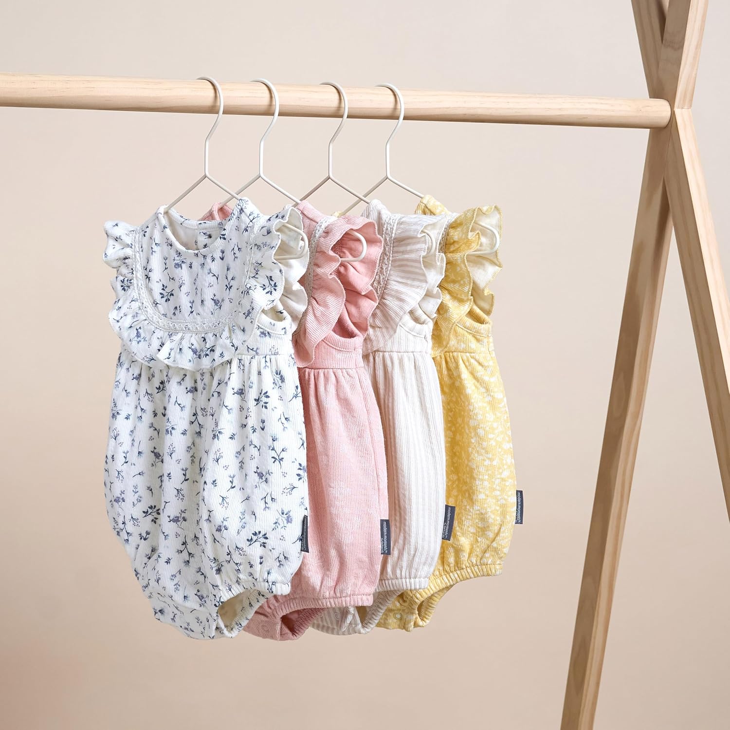 Modern Moments by Gerber baby-girls Ruffle Bodice Bubble Romper - Image 5