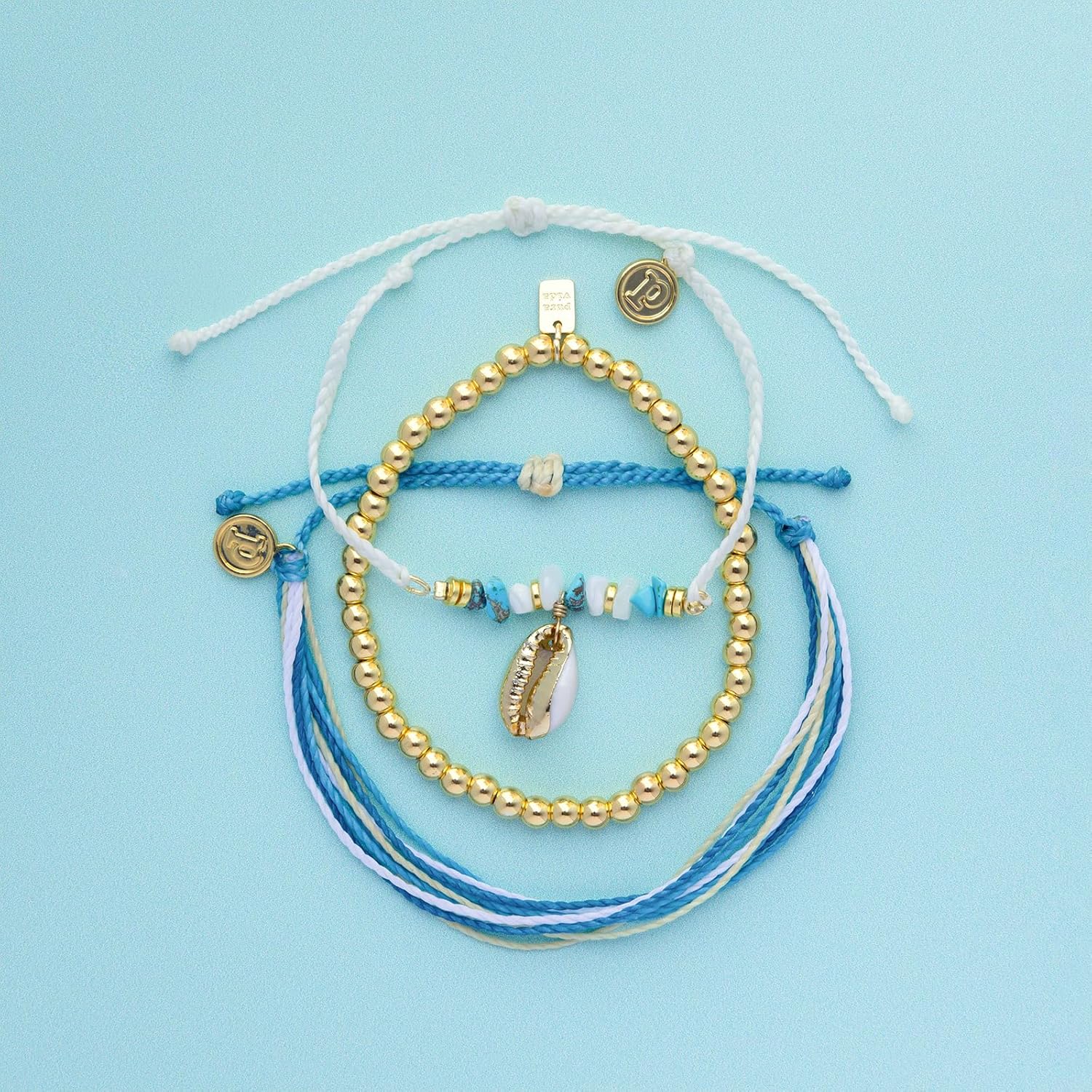 Pura Vida Bracelet Isla Bracelet Stack, Includes 3 Stackable Bracelets for Women
