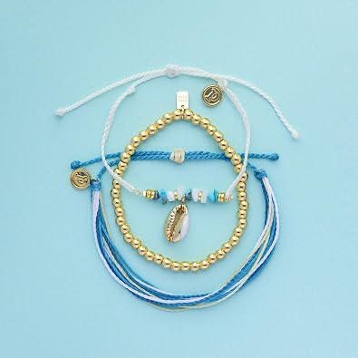 Pura Vida Bracelet Isla Bracelet Stack, Includes 3 Stackable Bracelets for Women