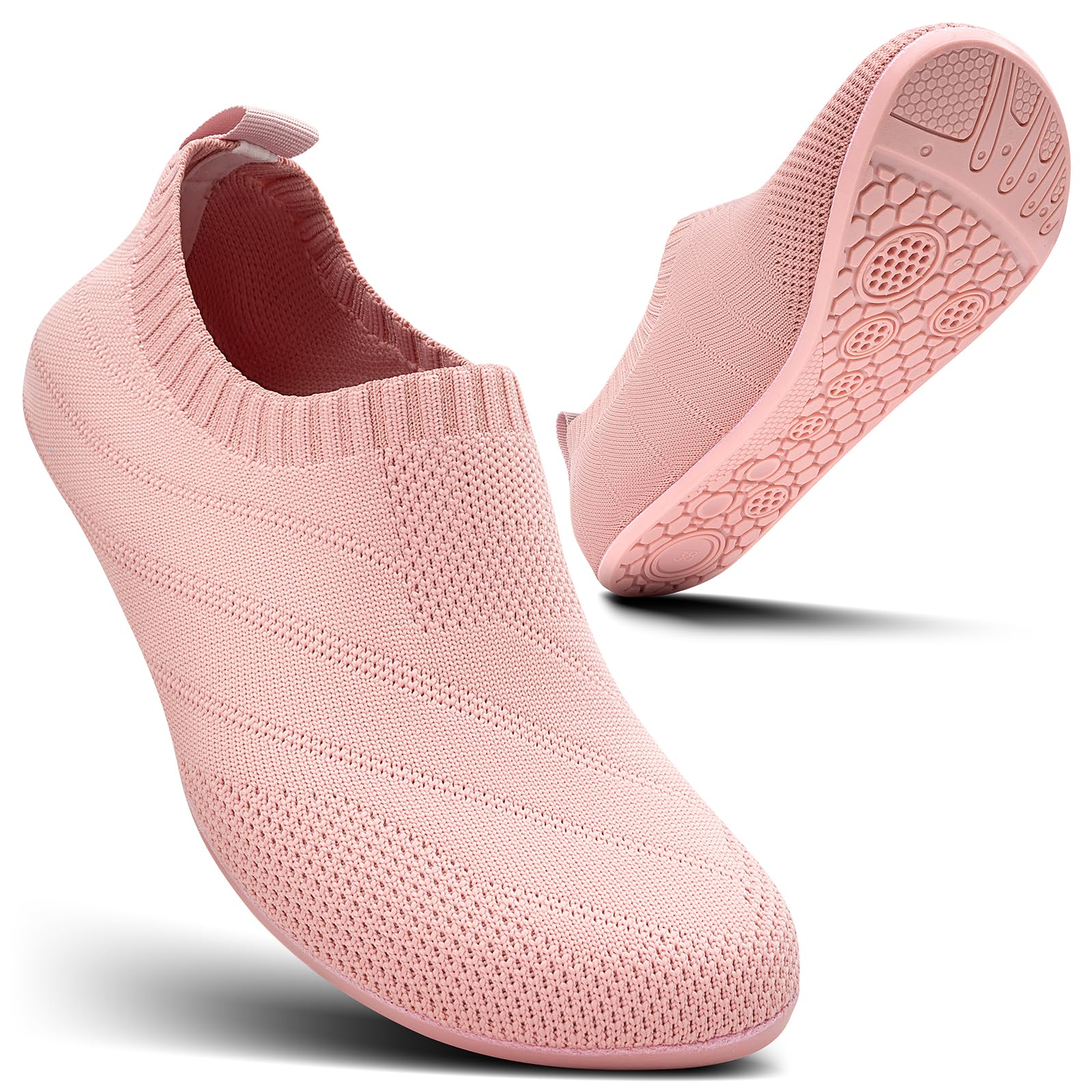 Sosenfer Herren Hausschuhe, Damen Barfußschuhe, rutschfeste Slip-Ons, flache Barfusshausschuhe, kuschelige Pantoffeln für Zuhause, geschlossen, Unisex