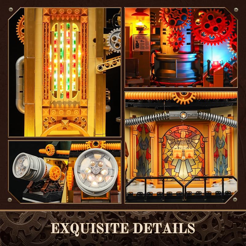 Lumibricks Steampunk Observatory Tower Lighting Building-Bricks Set – product photo 7 of 8