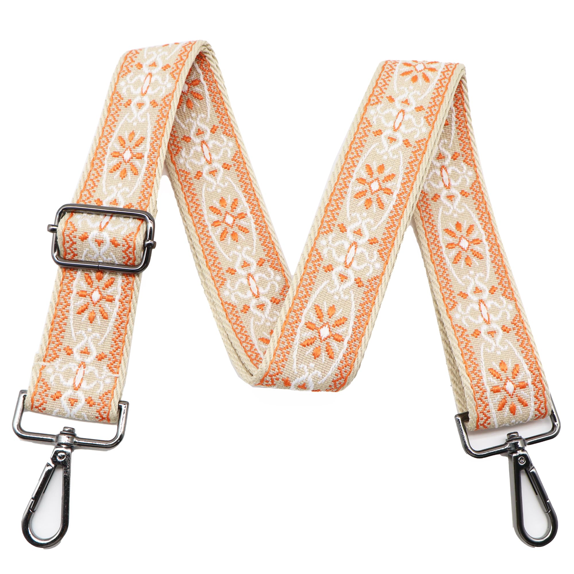 LEMEDE Purse Strap Adjustable Replacement Crossbody Bag Strap Retro Jacquard Embroidery Shoulder Straps for Canvas Bag