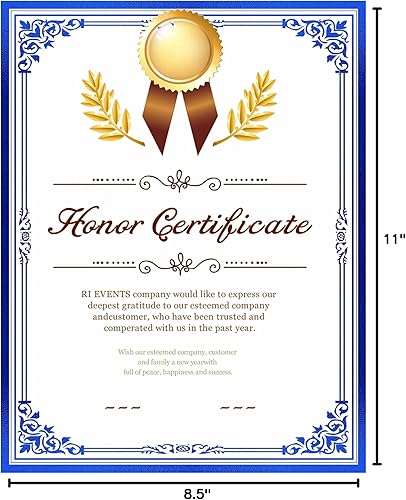 Miniatura 9 de Papel de certificado profesional de 8.5 x 11 pulgadas para impresión, papel de diploma, papel de certificados de premio, 80 libras, 15 unidades,