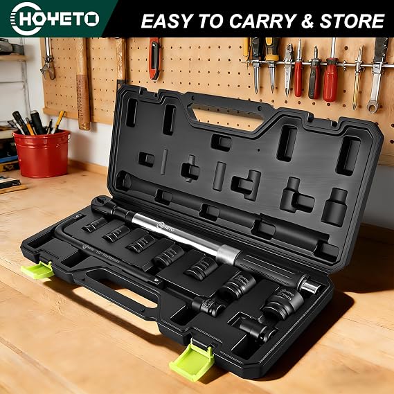 Offset Extension Wrench, 11 Piece 1/2 Offset Extension Wrench Impact for Electric Drill with 9 Impact Socket, 1/2 drive handle, Multifunctional Electric Ratchet Wrench, Slim for Tight Spaces
