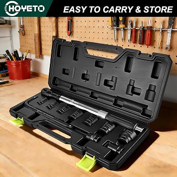 Offset Extension Wrench, 11 Piece 1/2 Offset Extension Wrench Impact for Electric Drill with 9 Impact Socket, 1/2 drive handle, Multifunctional Electric Ratchet Wrench, Slim for Tight Spaces
