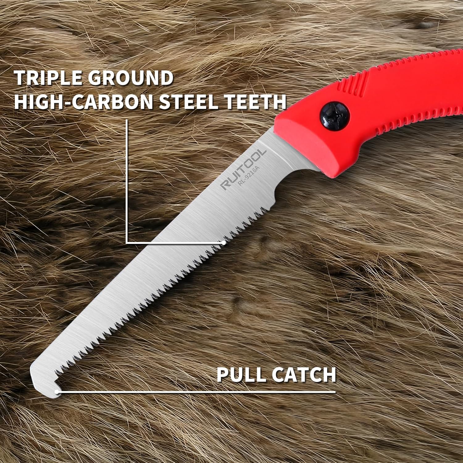 RUITOOL Bone Meat Saw for Hunting and Butchering, Camping Saws for Rib Cutting, Outdoor Portable Hand Saw with Non-Slip Handle, High Carbon Steel 12 TPI Saw Blad with Triple Ground Saw Teeth