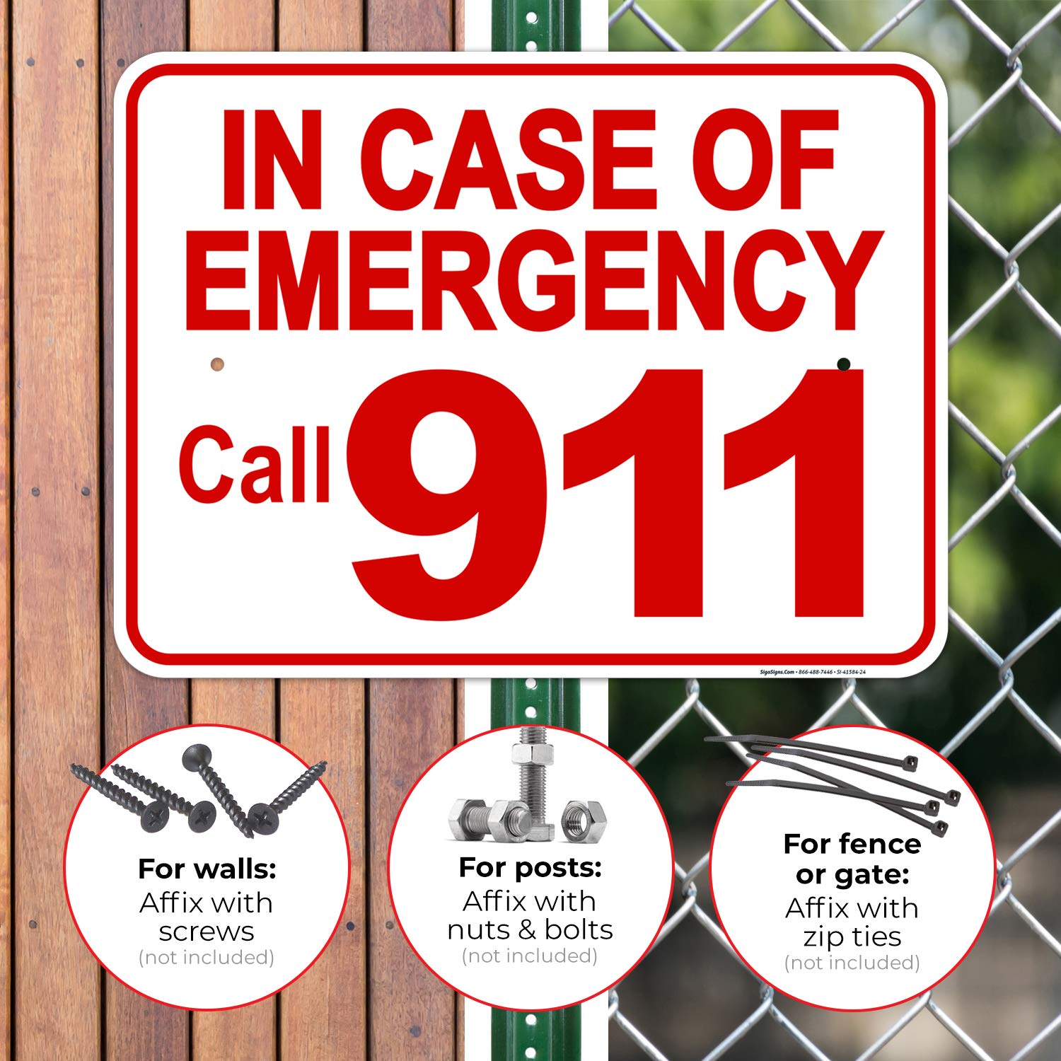 Help Call Police Sign 24x30 Inch Aluminum Police Call Sign Outdoor In Case Of Emergency Call ...