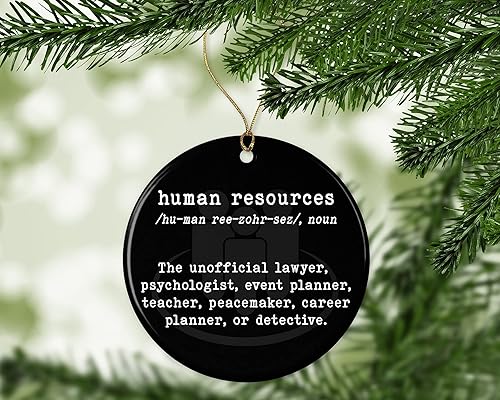 Miniatura 3 de WolfeDesignPDD Adorno navideño divertido impreso en un lado de la definición de recursos humanos