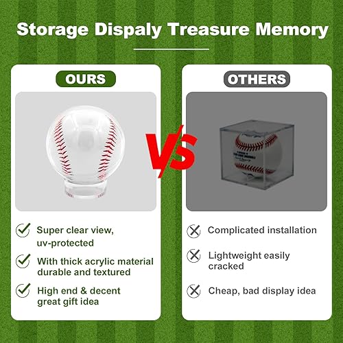 Miniatura 5 de Estuche de exhibición de béisbol, 10 unidades, soporte de béisbol de acrílico, transparente, caja de almacenamiento de recuerdos para autógrafos,