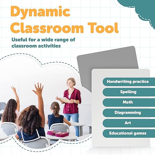 Miniatura 4 de Lapboards de borrado en seco  Paquete de 25 pizarras blancas  9 x 12  Estudiante de una sola cara  Mejora el aprendizaje en el aula de los niños con