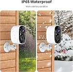 2K UHD Smart Wireless Security Cameras,WiFi Camera with Color Night Vision, Motion Detection, 2-Way Audio, Weatherproof, Cloud/SD Storage for Home Security (2.4GHz Only) (White 2 Pack)