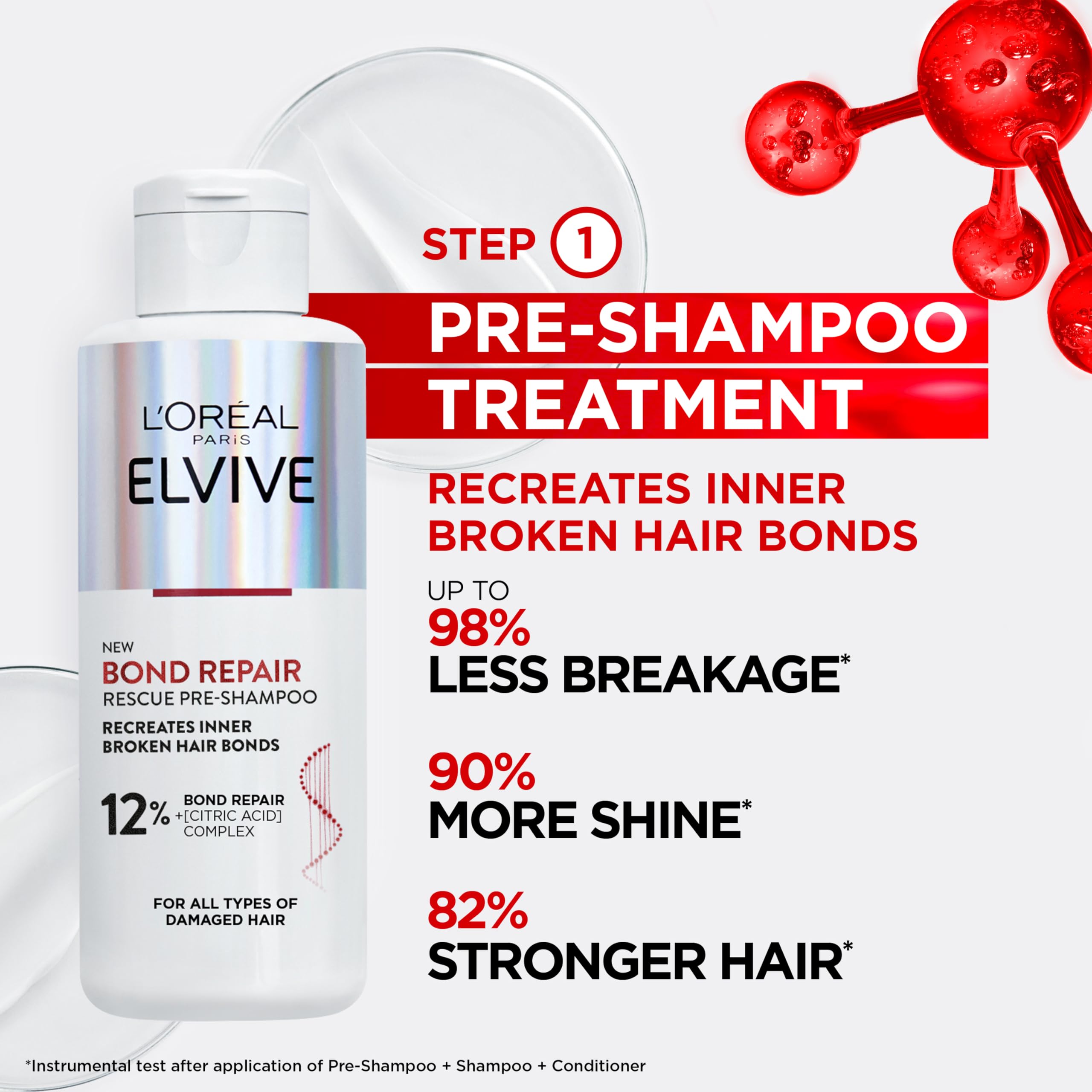 L'Oréal Paris Elvive Bond Repair Pre-Shampoo for Damaged Hair, 200ml | With Citr