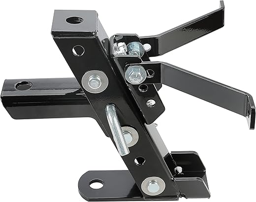 ECOTRIC Heavy Duty Adjustable Lawn Mower Trailer Towing Hitch, Garden Tractor Hitch Steel Compatible with John Deere Cub Cadet Craftsman