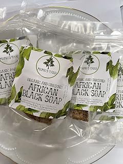 Black Soap Handmade Organic Authentic African made from all natural ingredients - Organic Coconut Oil, Cocoa Pod Ash and Organic Shea Butter by Momo's Yard 100g