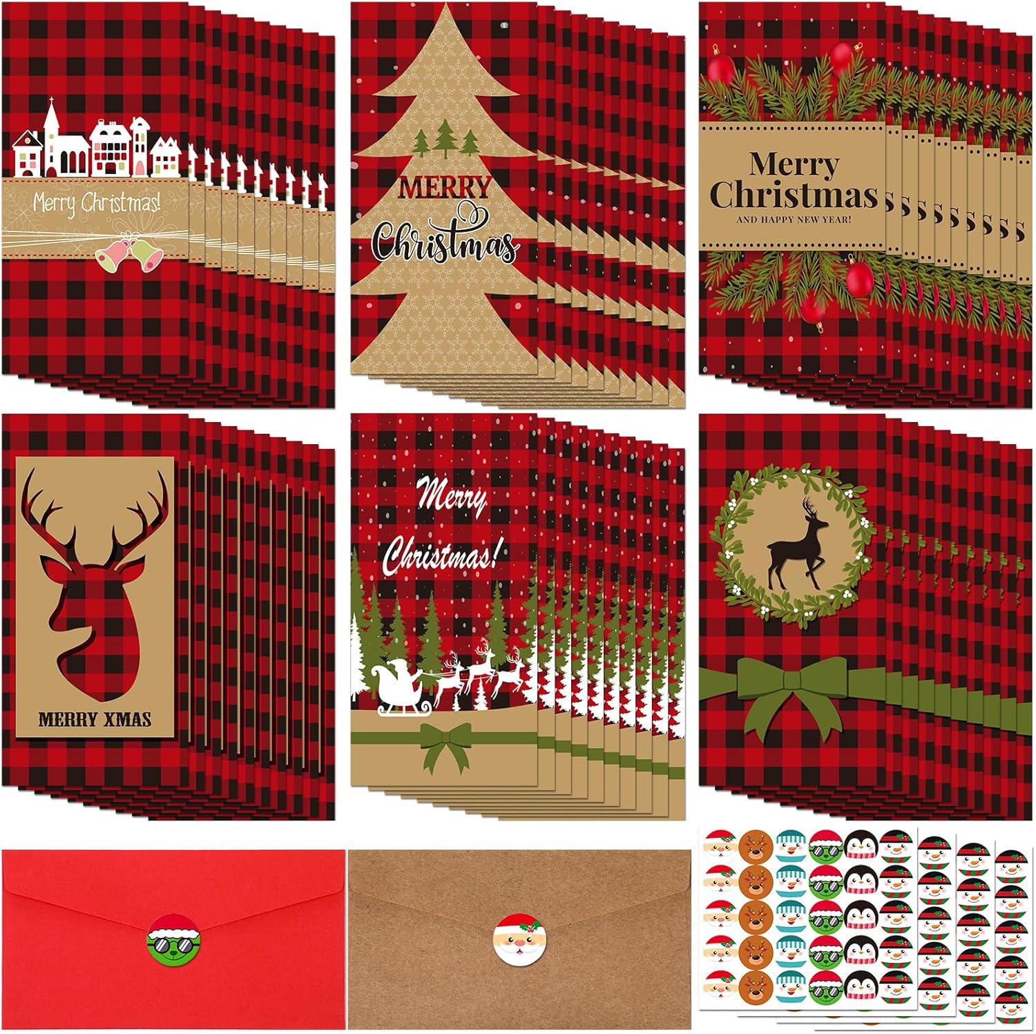 Crtiin 120 Sets Christmas Money Cards with Envelopes