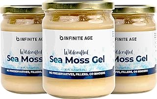 Infinite Age Organic Irish Sea Moss Gel, 16 Oz - Irish Sea Moss Organic Raw, Non-GMO, No Preservatives - Wildcrafted Irish...