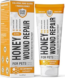 Cat Wound Care Gel for Scratches, Bites & Irritations – Hot Spot Treatment for Cats & Kittens – Honey Wound Repair Ointment in Gel Form with Colloidal Silver & Manuka Honey for Topical Use – 2 Oz Tube