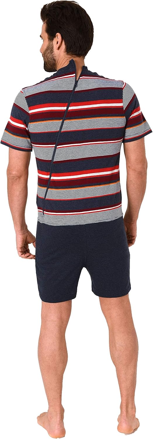 Normann Care Men's Alzheimer's Clothing Jumpsuit Overall Onesie with Zipper at Back and Leg 171 90 005