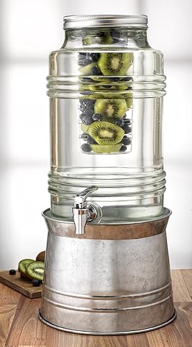 Miniatura 9 de Circleware Breeze - Dispensador de bebidas de vidrio con base de metal que transforma el cubo, la tapa, el infusor de frutas y el inserto de hielo,