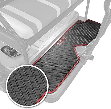 Rear Step Mat for Golf Cart Rear Seat Kits-Red Trim