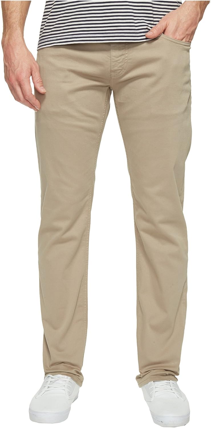 Mavi Zach Men's Straight Leg Pants, Regular Rise Twill Pants for Men, Beige Twill, Light Beige Work Pants, 40 x 32