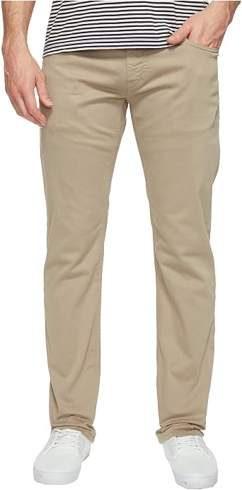 Mavi Zach Mens Straight Leg Pants, Regular Rise Twill Pants for Men, Beige Twill, Light Beige Work Pants, 40 x 32
