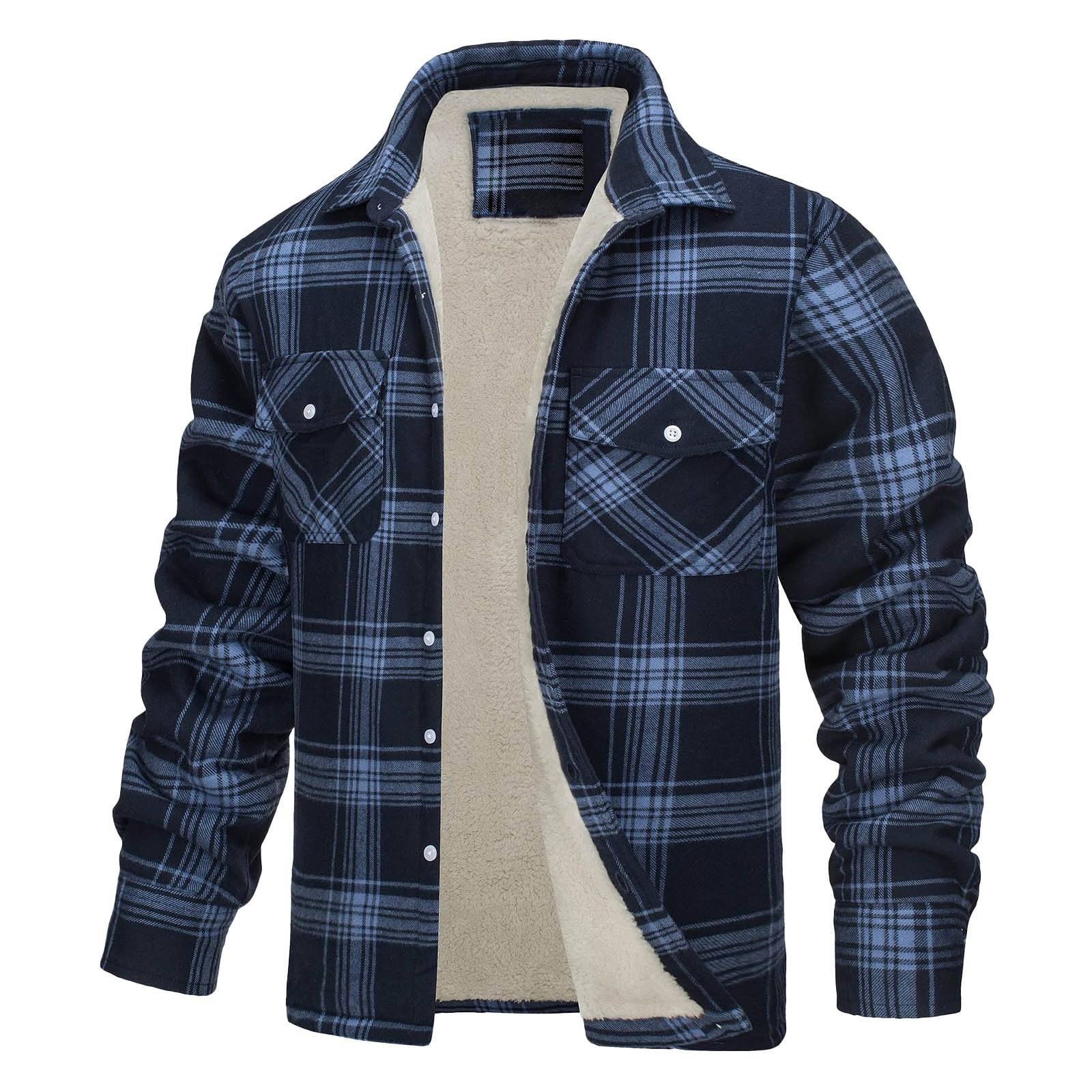 Herren Thermohemd Winter – Karo Fleecehemd Langarm, Gefüttert, Regular Fit, Für Freizeit & Business