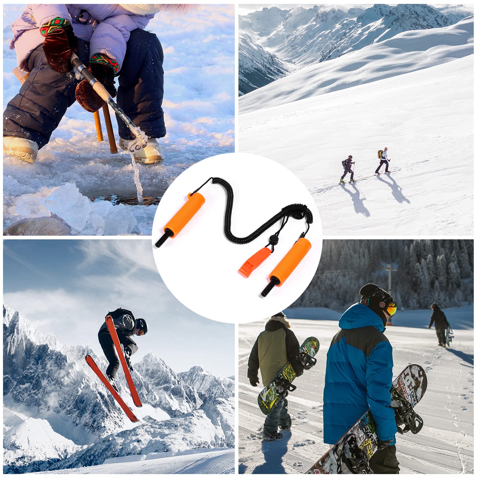 TOYMIS Ice Picks Safety, Ice Picks Fishing z Gwizdkiem Elastyczny Bezpieczny Pick do Łowienia Ryżu Przenośny Sprzęt Ratunkowy do Jazdy na Łyżwach Sanki Chodzenie po Lodzie Ochrona