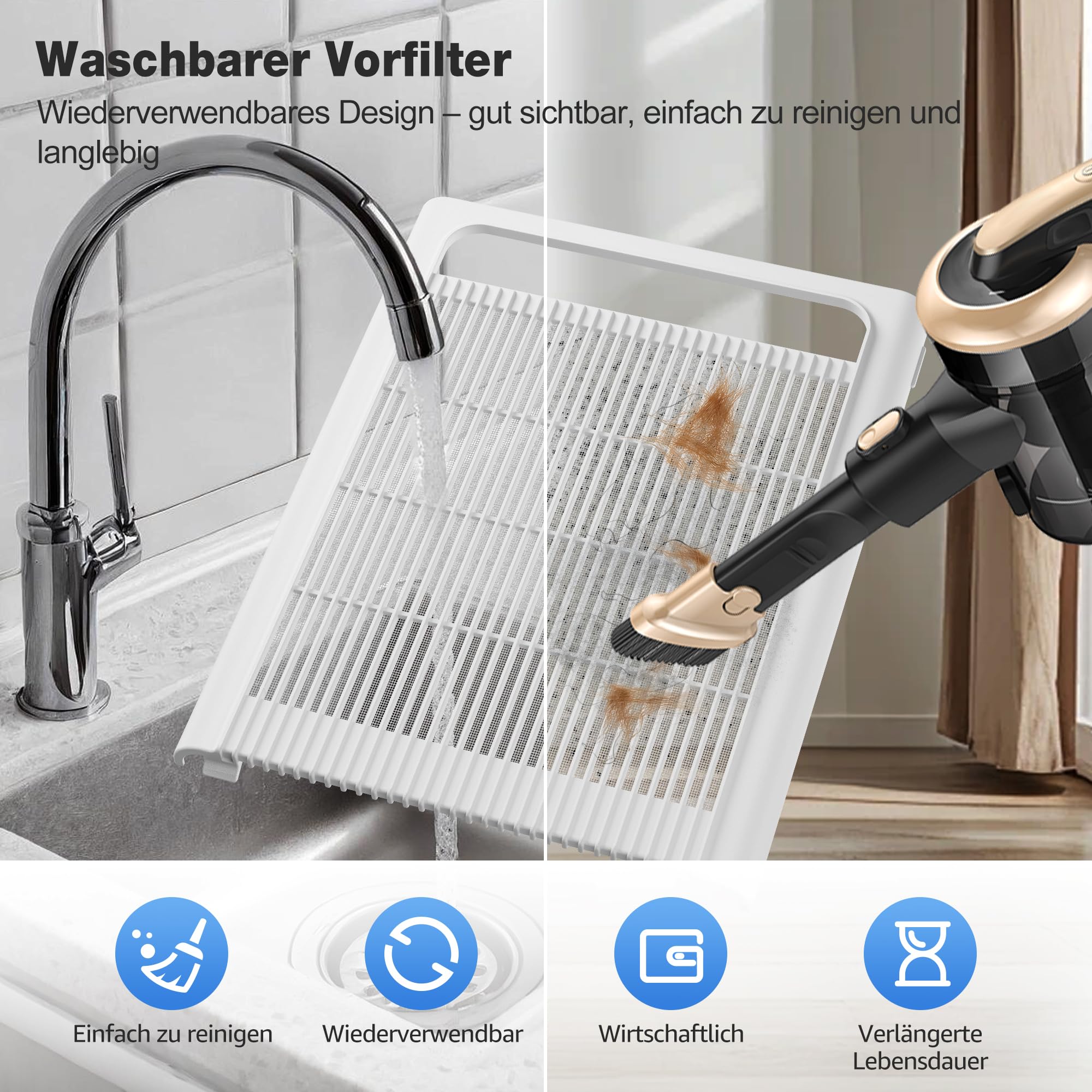 KNKA Luftreiniger für Raucher & Haustiere, CADR 400m³/h, bis 120m², Weiß | entfernt 99,97% Pollen/Gerüche/Staub,Doppeltes HEPA-Filtersystem, Smart Sensor, Air Purifier gegen Rauch & Tierhaare, APH4000