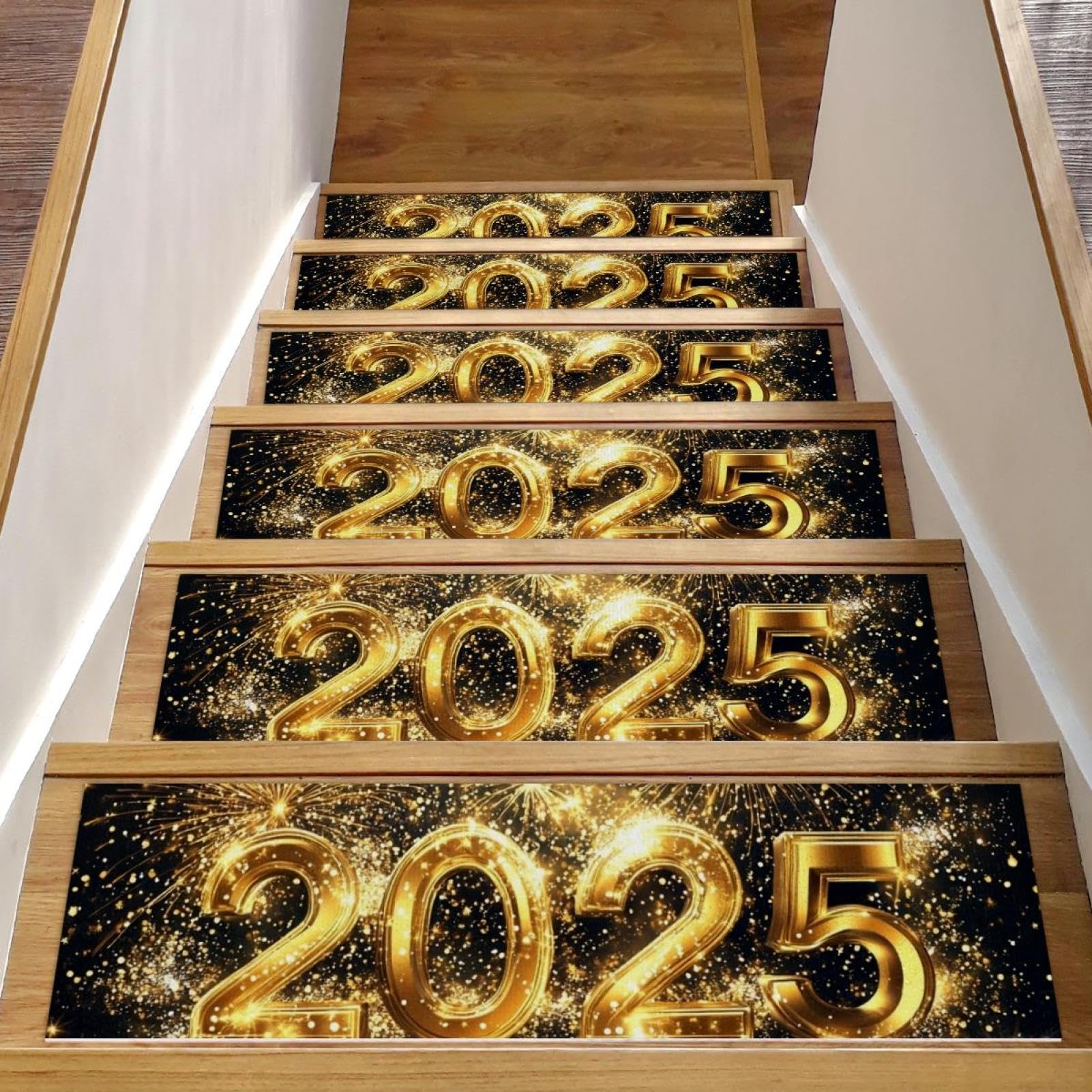 Tapis d'escalier antidérapant en bois : lot de 15 marches élégantes et sécurisées
