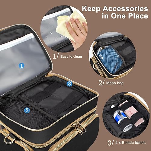 Miniatura 2 de Bolsa de extracción de leche de 2 capas con bolsillo aislado, bolsa de bomba con una alfombrilla impermeable y separadores ajustables, bolsa de