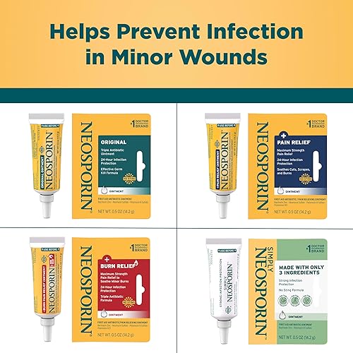 Miniatura 5 de Neosporin - Ungüento antibiótico original de primeros auxilios con bacitracina, zinc para protección contra infecciones durante 24 horas