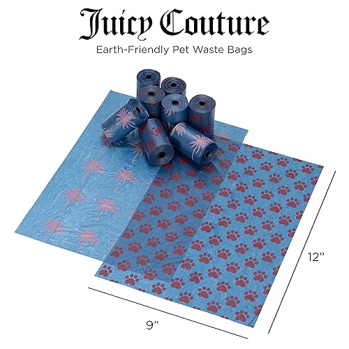 Miniatura 2 de Juicy Couture Dog Poop Bag Palm Tree/Paw Print – Disposable Easy Tear Doggie Poop Bags, Heavy-Duty, Leak-Resistant, Unscented Dog Waste Bags Refill