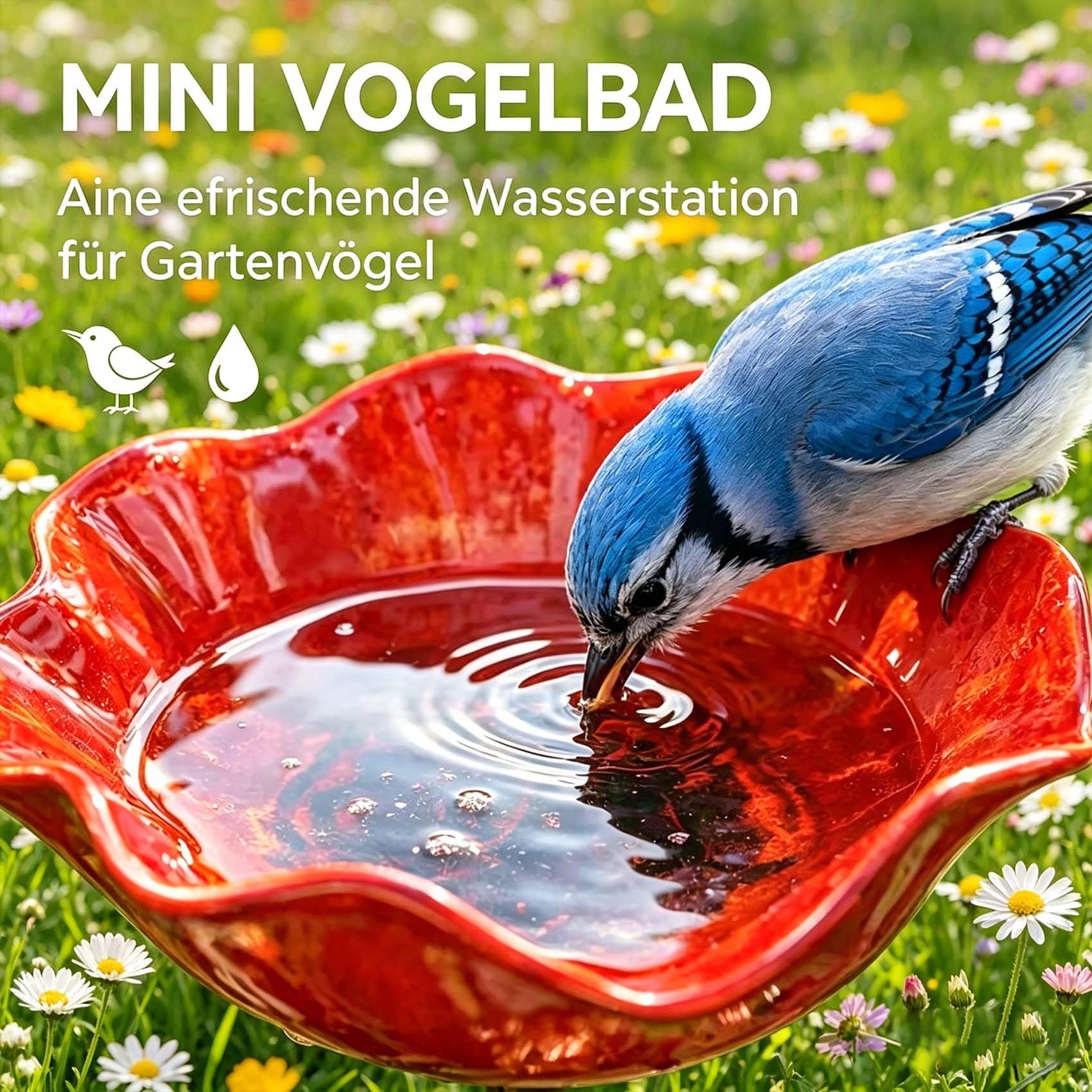 Blumen Gartenstecker VogelträNke, 2026 Neu Metall Blumen Gartenstecker, BienenträNke, Schmetterlinge Insekten Tränke für Den Garten, VogelträNke Futterschale Rasen & Balkon (3pcs *C)