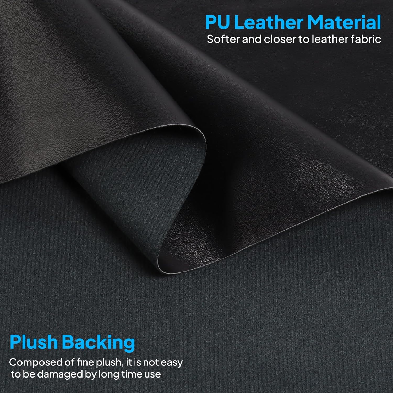 PU Faux Leather Fabric,36"x54" Marine Vinyl Leather Material,Waterproof and Softer for Home Upholstery，Seat,DIY,Boat,0.8mm Thick (Black)